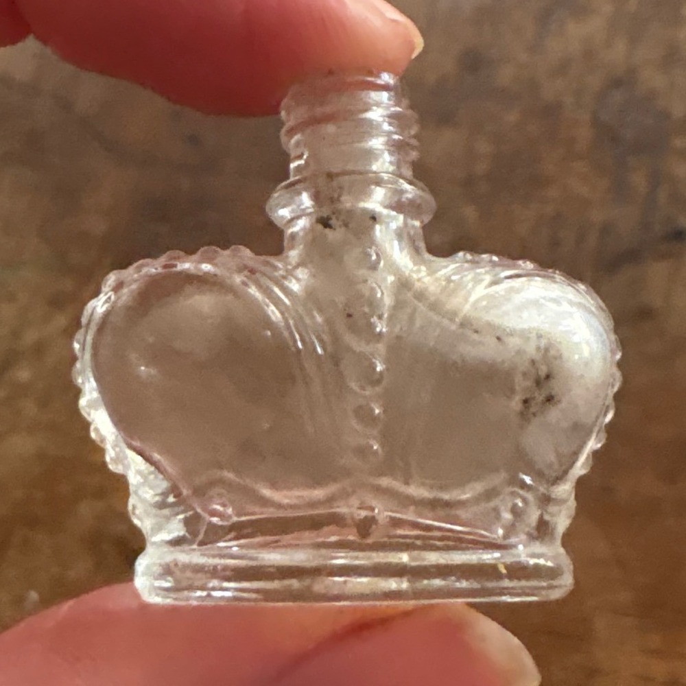 Prince Matchabelli Vintage Clear Glass Miniature Crown‎ Perfume Bottle 1.25 "